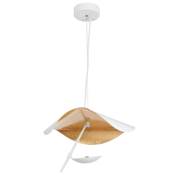 Lampa wisząca ENIGMA ST-8821P-40 WHITE LED 13W 3000K pofalowana biały złoty