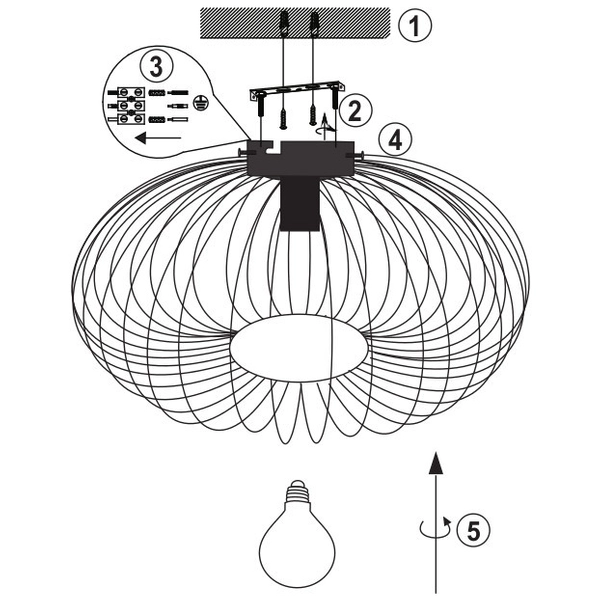 Industrialna LAMPA sufitowa JOHANN 606900162 Trio metalowa OPRAWA druciana klatka miedziana