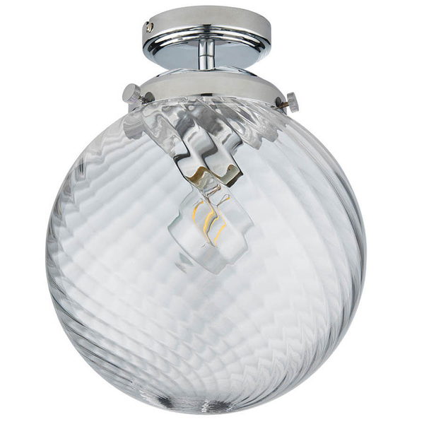 Kulista lampa sufitowa Milston 96488 IP44 szklana chrom przezroczysty