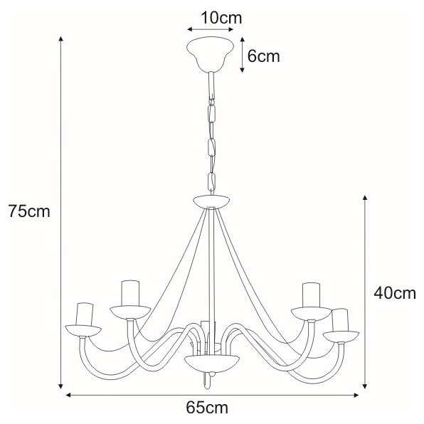 Wisząca LAMPA pałacowa Bartez K-3991 Kaja metalowa OPRAWA żyrandol ZWIS świecznikowy czarny