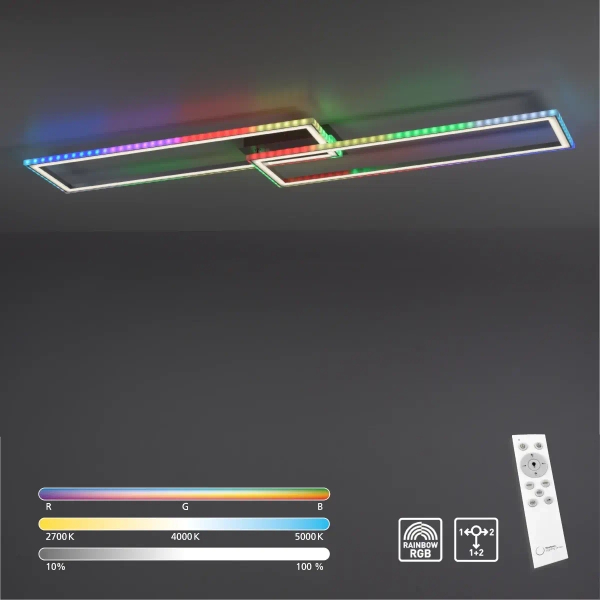 Sufitowa lampa na pilot FELIX srebrna 14635-55 1xLED 45W 2700-5000K RGB zmienna barwa