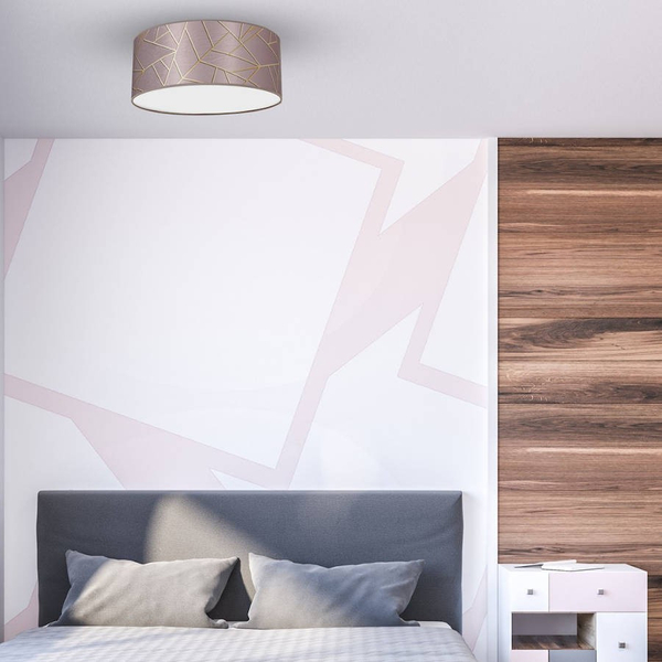Okrągła lampa sufitowa ZIGGY MLP7585 Milagro mozaika różowa