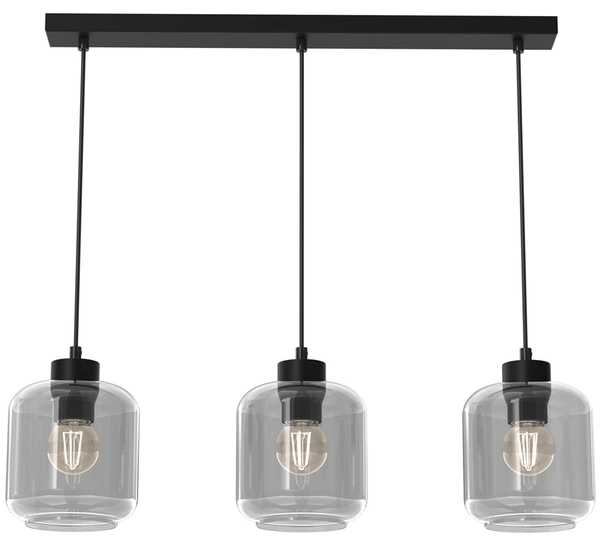 Lampa wisząca Sombra MLP8374 3-płomienna przydymiona czarna