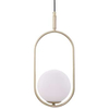 Wisząca lampa modernistyczna CORDEL 31-73457 szklana kula mosiężna biała