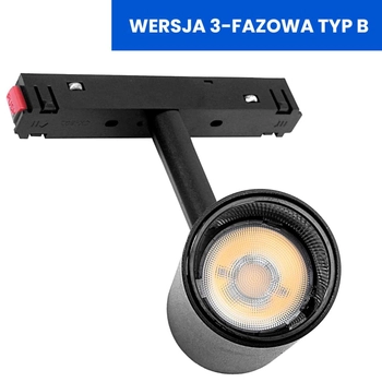 Reflektor magnetyczny do szynoprzewodu 3-fazowego 817 Domeno LED 15W 3000K czarny