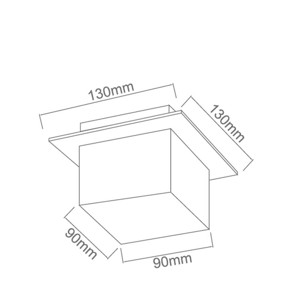 Szklane oczko kwadrat Rocco OR81275 kostka cube chrom