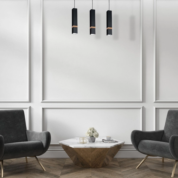 LAMPA wisząca VIDAR MLP5404 Milagro skandynawska OPRAWA metalowy ZWIS prostokątny na listwie czarny