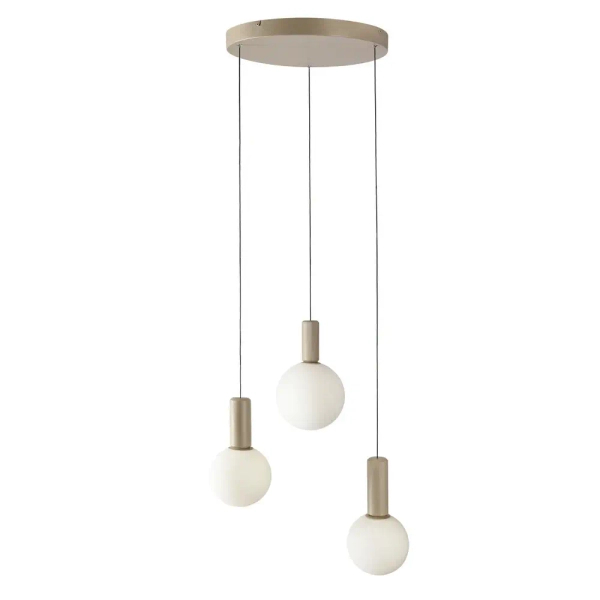 Wisząca lampa kulista TESTA beżowa biała 33-50908 3xG9 potrójna do jadalni