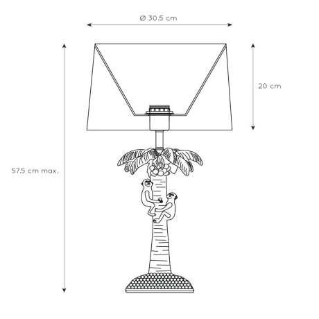 Orientalna LAMPKA stojąca EXTRAVAGANZA COCONUT 10505/81/30 Lucide dekoracyjna LAMPA biurkowa abażurowa małpki czarne
