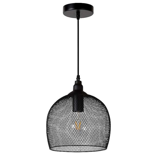 Industrialna lampa wisząca MESH 43404/22/30 zwis siatka kopuła loft czarna
