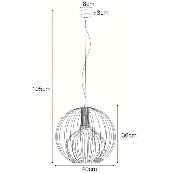 LAMPA wisząca Tori K-3405 biały Kaja metalowa OPRAWA druciany ZWIS kula biała