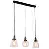 LAMPA wisząca Samanta K-8036A-3 Kaja metalowa OPRAWA industrialny ZWIS na listwie kaskada czarna przezroczysta