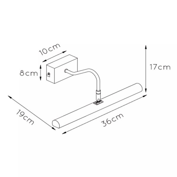 Czarna lampa ścienna Vinz kinkiet nad lustro do przedpokoju