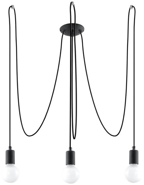 LAMPA wisząca SL.0370 industrialna OPRAWA pająk ZWIS kable przewody żarówki bulbs loft czarny