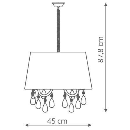 LAMPA wisząca MONA LP-5005/5P czarna Light Prestige abażurowa OPRAWA z kryształkami ZWIS glamour crystal czarny