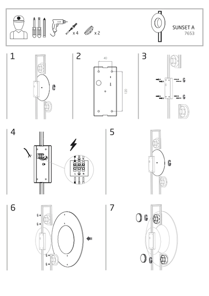 Nowoczesna lampa ścienna Sunset 7653 drewniana obręcz do jadalni