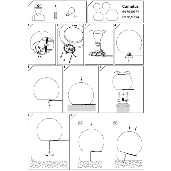 Dekoracyjna LAMPA stojąca CUMULUS L 6978 Nowodvorski zewnętrzna OPRAWA okrągła ogrodowa kula outdoor IP44 biała