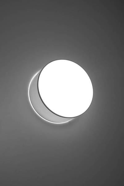 Okrągła LAMPA ścienna SL.0128 koło OPRAWA kinkiet szary