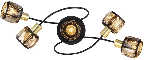 Lampa sufitowa Indiana 54357-5B kryształowa czarna przydymiona