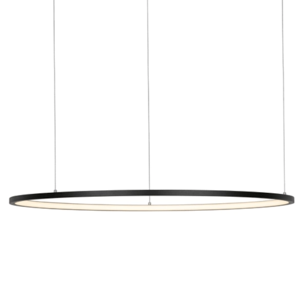 Wisząca czarna lampa pierścienie LED 75W 3000K podwójna nad wyspę ringowa SLD/000027/3000/B/L