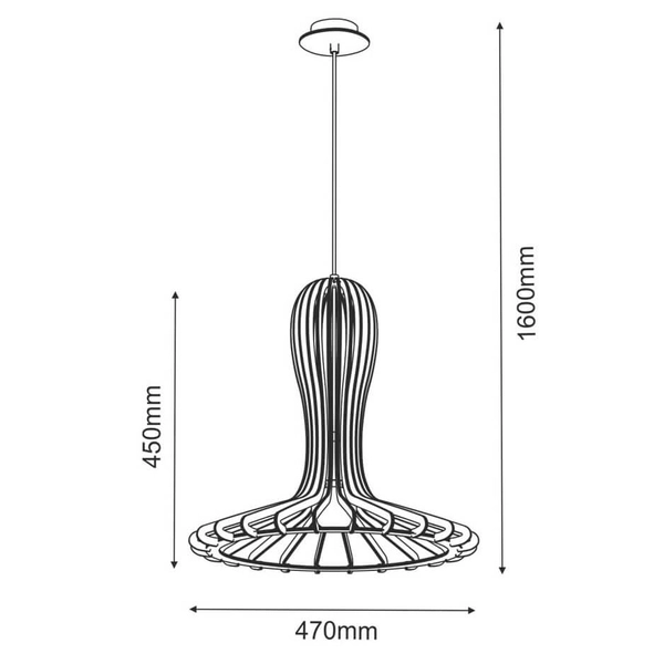 Skandynawska lampa wisząca Rina 5021 do salonu nad stół drewno czarna