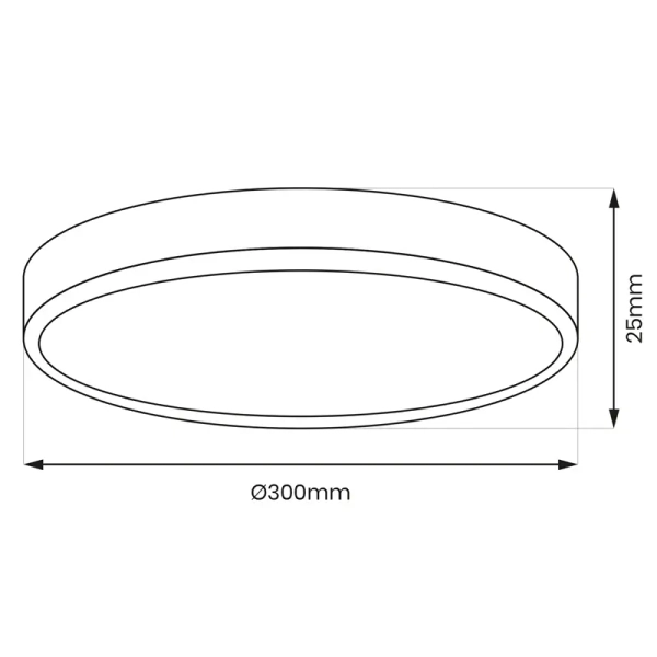 Lampa sufitowa MAQ ML0439 LED 24W 3000-6500K do łazienki IP40 czarna