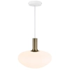 Szklana lampa wisząca do jadalni Alton 48973001 biały złoty