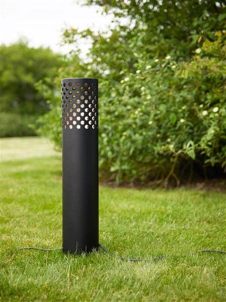 Okrągły słupek ażurowy Garden do ogrodu LED 6W czarny