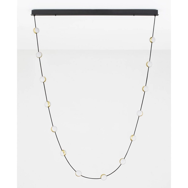 Wisząca lampa na listwie CUTERVO LE44603 LED 46W 3000K kule czarna złota biała