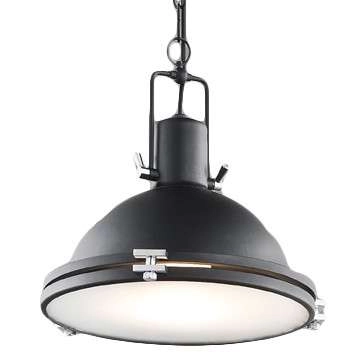 Industrialna LAMPA wisząca NAUTILIUS M 10268106 Kaspa okrągła OPRAWA na łańcuchu ZWIS metalowy czarny