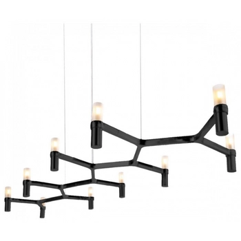 Modernistyczna wisząca lampa Candles ST-8043-10 black Step metalowa czarna