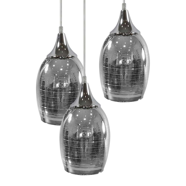 Wisząca lampa MARINA 33-60181 skandynawska szklana zwis kaskada srebrna