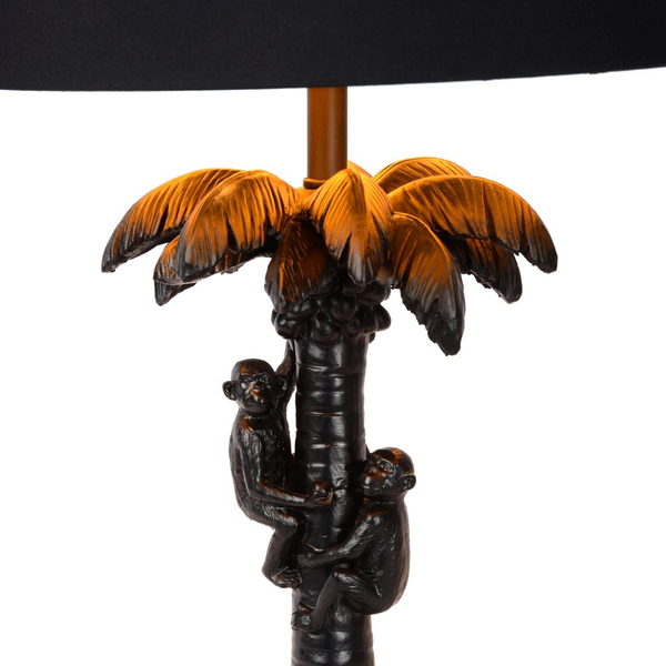 Orientalna LAMPKA stojąca EXTRAVAGANZA COCONUT 10505/81/30 Lucide dekoracyjna LAMPA biurkowa abażurowa małpki czarne