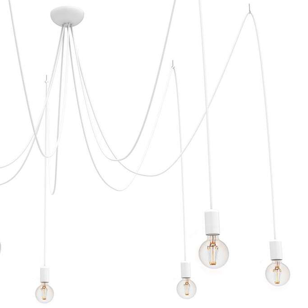 LAMPA wisząca SPIDER 9743 Nowodvorski metalowa OPRAWA pająk zwis kable biała