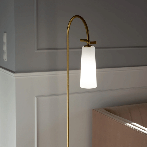 Lampa biurowa podłogowa Bow F01145BK Cosmolight czarna biała