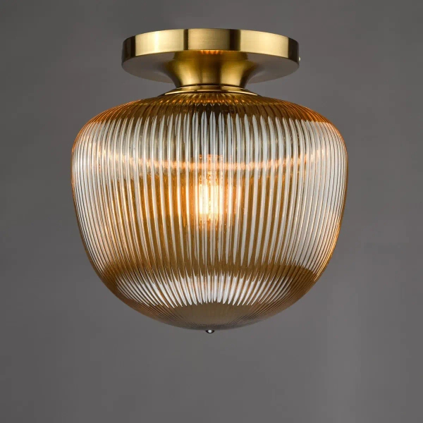 Sufitowa lampa do salonu Abrielle ABR5206 szklana bursztynowa