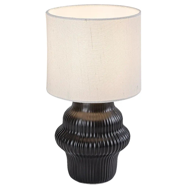 Stołowa lampa do salonu Glimo 74058 ceramiczna na stół czarny biały