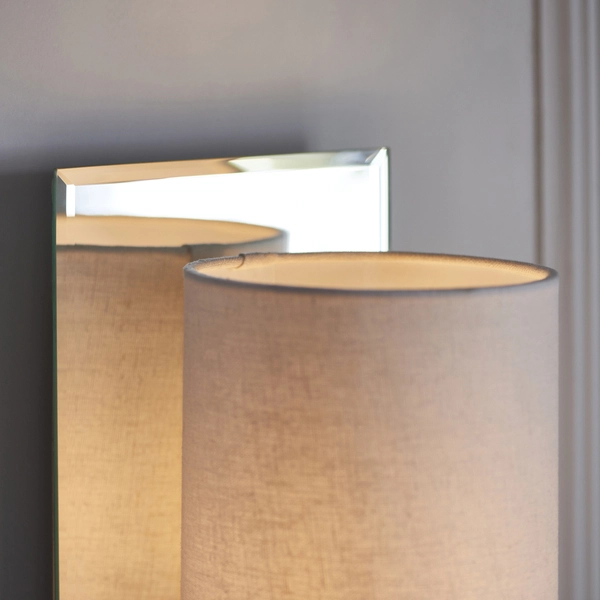 Ścienna lampa abażurowa L&-199515 Light& z lustrem biały nikiel