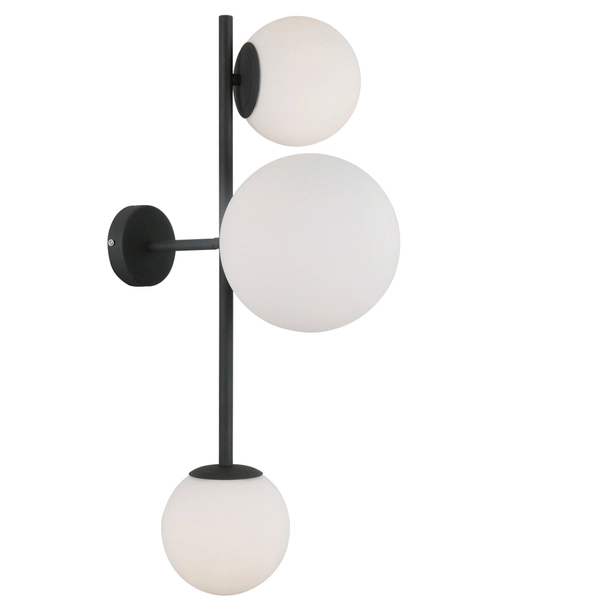 Modernistyczna LAMPA ścienna VAILANTE WL-31221-3A-SBL Italux sufitowa OPRAWA szklane kule kinkiet czarny