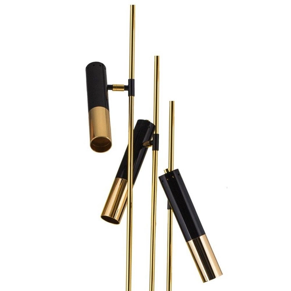 Podłogowa lampa regulowana Golden pipe ST-5718-3 Step tuby złota czarna