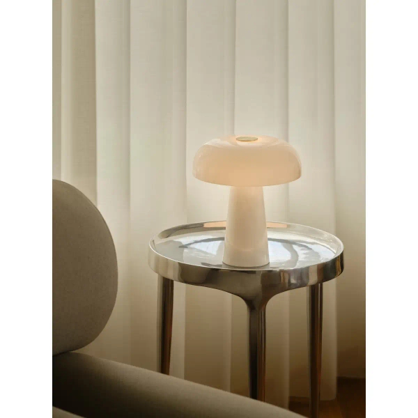 Marmurowa lampa stołowa Glossy 2520015001 grzybek biały