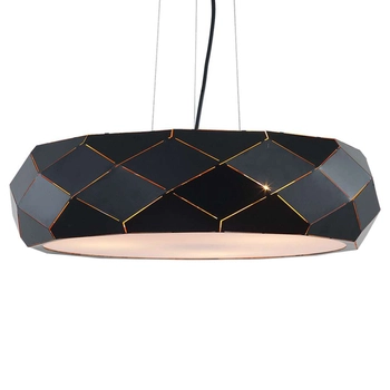 LAMPA wisząca REUS LP-8069/1P BK Light Prestige metalowa OPRAWA geometryczna zwis okrągły czarny