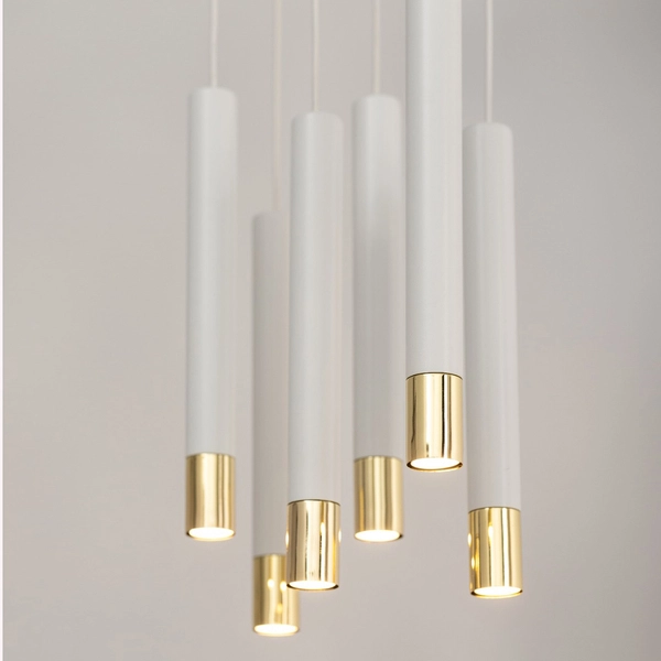 6-płomienna lampa wisząca Sopel Grand 33390 do przedpokoju biała