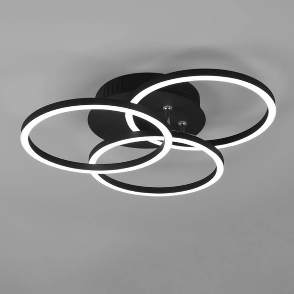 Potrójna lampa sufitowa CIRCLE R62823132 LED 27W 2700-6500K z pilotem czarna