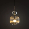Ryflowana wisząca lampa Sophia Cognac 11038 szklana kula koniak
