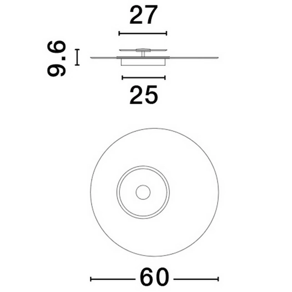 Jadalniany plafon HUARAL LE44443 LED 35W 3000K talerze przezroczysty złota
