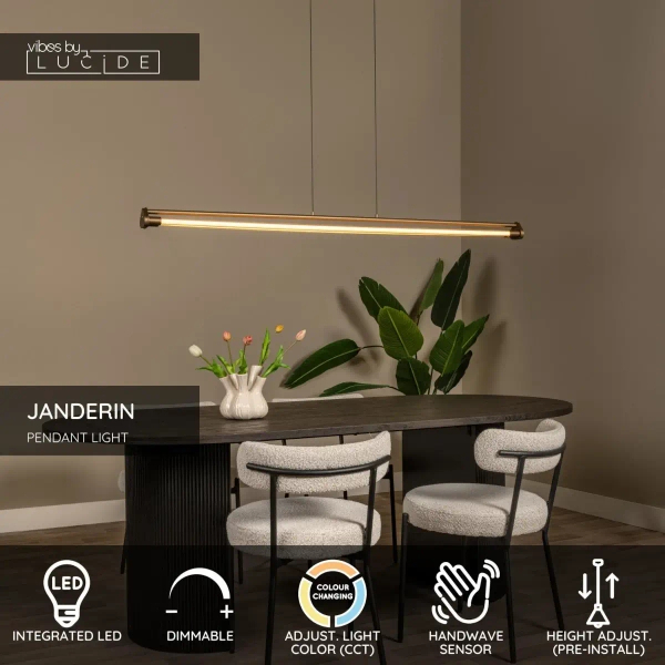 Wisząca lampa podłużna Janderin 24405/34/05 LED 16,5W 2200-3300K brązowy