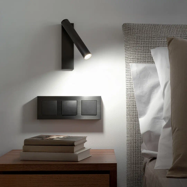 Metalowy naścienny kinkiet Kona 1639 LED 6W 3000-6000K tubka czarny