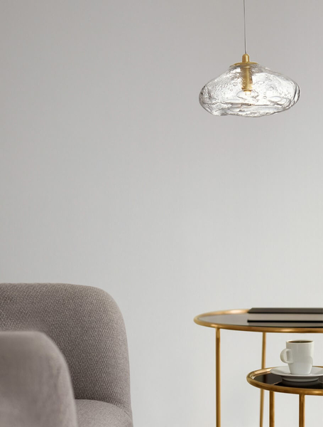 Wisząca lampa glamour NAYARIT LE42898 do salonu crystal złota