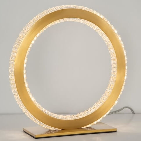 Stołowa lampa glamour Monte ring crystal LED 20W 3000K złoty